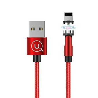 USAMS Magnetisk kabel U59 lyn 2.1A Fast Charge 1m flettet rød/rød SJ472USB02 (US-SJ472) justerbar vinkel