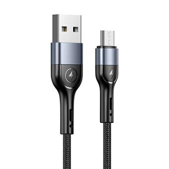 USAMS U55 flettet kabel 2A micro USB sort / sort 1m SJ450USB01 (US-SJ450)