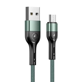 USAMS U55 flettet kabel 2A micro USB grøn/grøn 1m SJ450USB02 (US-SJ450)
