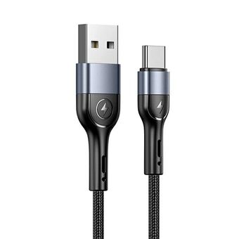 USAMS Flettet Kabel U55 2A USB-C sort 1m SJ449USB01 (US-SJ449)