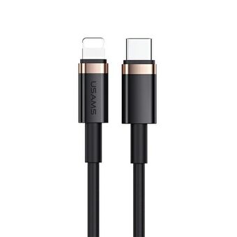 USAMS-kabel U63 USB-C til Lightning 1,2m 20W PD Fast Charge sort/sort SJ484USB01 (US-SJ484)