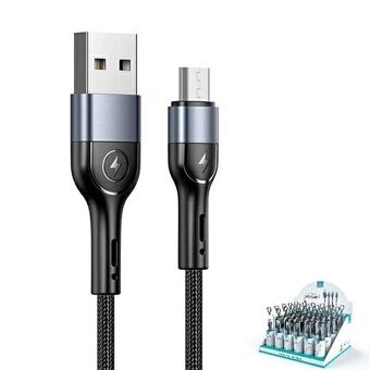 USAMS U55 2A micro USB kabel, 1 stk. til sæt U55 sort / sort 1m SJ450ZJ01 (US-SJ450) SJ450USBSG01
