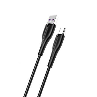 USAMS-kabel U38 USB-C 5A hurtigopladning til OPPO / HUAWEI 1m sort / sort SJ376USB01 (US-SJ376)