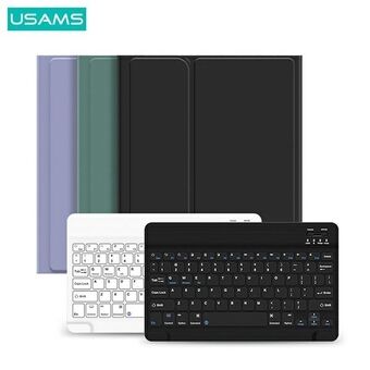 USAMS-etui Winro med tastatur til iPad 10,2" grønt etui-hvidt tastatur IP1027YR02 (US-BH657)
