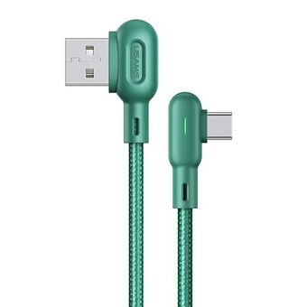 USAMS U57 USB-C vinklet kabel 1,2m 2A grøn/grøn SJ457USB02 (US-SJ457)