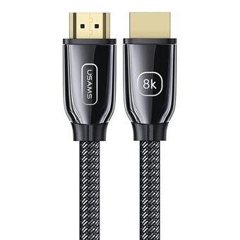USAMS Kabel HDMI - HDMI 2.1 U67 2m 8K sort / sort Ultra HD SJ497HD01 (US-SJ497)