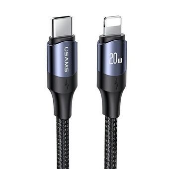 USAMS Kabel U71 USB-C til Lightning 1,2m 20W PD Hurtig opladning sort SJ521USB01 (US-SJ521)