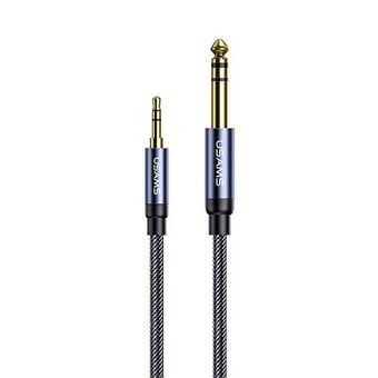 USAMS Audio jack-adapter 3,5 mm - 6,35 mm 1,2 m sort / sort SJ539YP01 (US-SJ539)