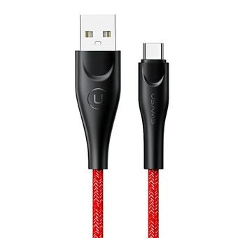 USAMS U41 USB-C kabel 2m 2A rød / rød SJ395USB02 (US-SJ395)
