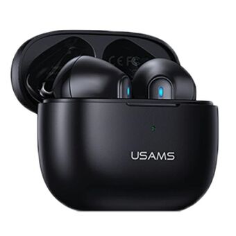 USAMS Bluetooth 5.2 TWS hovedtelefoner NX10 Series Dual mic trådløs sort / sort BHUNX01