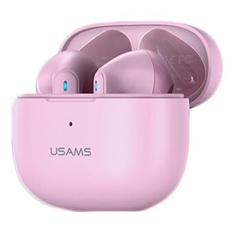 USAMS Bluetooth 5.2 TWS hovedtelefoner NX10 Series Dual mic trådløs pink / pink BHUNX03