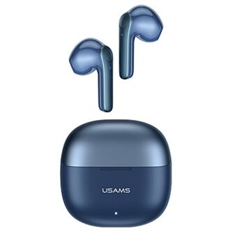 USAMS Bluetooth 5.1 høretelefoner TWS XH Series Dual mic trådløs blå / blå BHUXH03