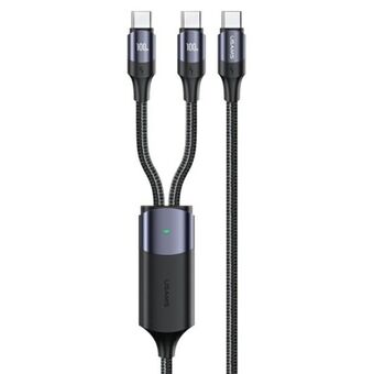 USAMS Kabel U71 2xUSB-C til USB-C 1,2m 100W PD Fast Charge sort / sort SJ551USB01 (US-SJ551)