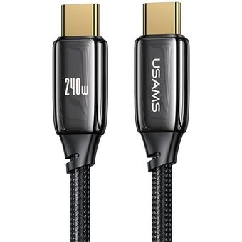 USAMS Kabel pleciony U82 USB-C til USB-C 1,2m 240W PD 3,1 Hurtigopladning sort SJ580USB01 (US-SJ580)