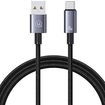 USAMS Kabel USB til USB-C 3A 1,2m Hurtig opladning i rustfrit stål / forgyldt SJ663USB01 (US-SJ663)