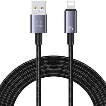 USAMS Kabel USB til Lightning 2,4A 1,2m Hurtig Opladning Stål/Tarnish SJ667USB01 (US-SJ667)