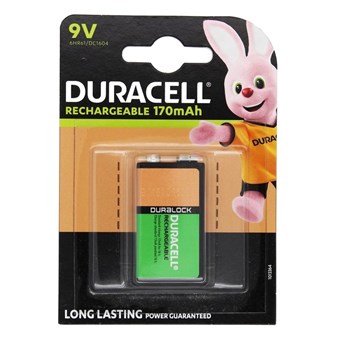 Duracell 170mAh Genopladelige HR22 9V batterier - 1 stk