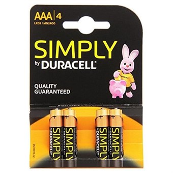 Duracell Simply AAA batteri - 4 stk.