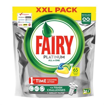 Fairy Platinum Opvaskekapsler - Lemon All-in-One 65 Pack 
