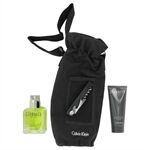 Eternity by Calvin Klein - Gift Set -- 3.4 oz Eau De Toilette Spray + 3.4 oz Hair and Body Wash Tube + Wine Carrier and Opener - til mænd