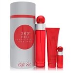 Perry Ellis 360 Red by Perry Ellis - Gift Set -- 3.4 oz Eau De Toilette Spray + .25 oz Mini EDT Spray + 3 oz Shower Gel in Tube Box - til mænd