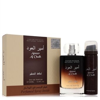 Ameer Al Oudh by Lattafa - Gift Set -- 3.4 oz Eau De Parfum Spray + 1.7 oz Perfumed Spray - til mænd