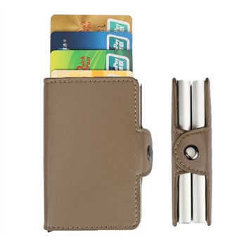 iSafe 2.0 Dobbelt Læder Kortholder til Kreditkort - Grå