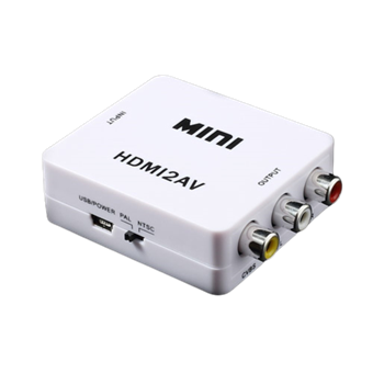 Mini Fuld HD 1080P HDMI til AV CVBS Adapter - Hvid