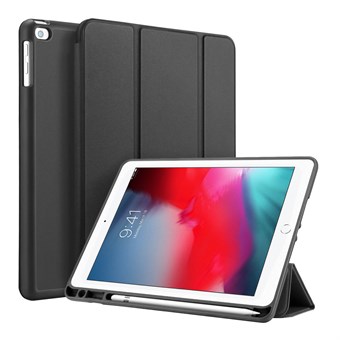  DUX Tri-fold Læder Tablet Case med Penneholder til iPad 9.7 - 2018 - 2017 - Sort
