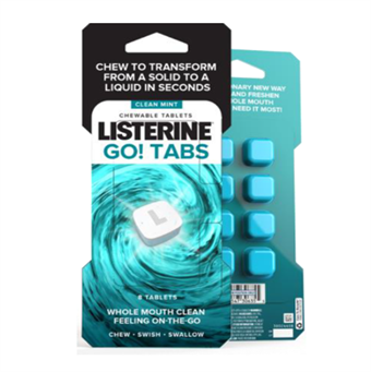Listerine Clean Mint Go - Tabs Mundskyl Tabletter - 4 stk