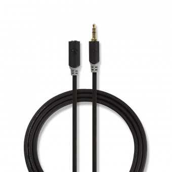 Stereo Audio kabel | 3.5 mm Hanstik | 3.5 mm Hunstik | Guldplateret | 3.00 m | Runde | Antracit | Plastikpose