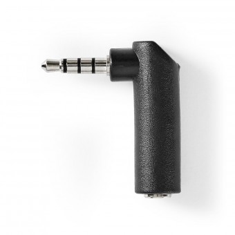 Stereo Audio Adapter | 3.5 mm Hanstik | 3.5 mm Hunstik | Nikkelplateret | Vinkel 90° | Metal | Sort | 1 stk. | Box