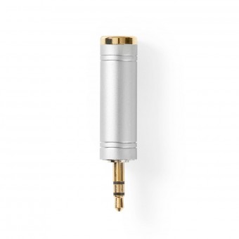 Stereo Audio Adapter | 3.5 mm Hanstik | 6.35 mm Hunstik | Guldplateret | Lige | Metal | Sølv | 1 stk. | Box