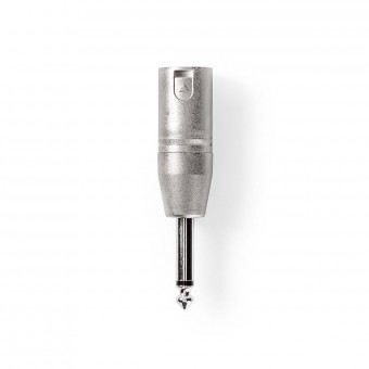 XLR adapter | XLR 3-Pin Han | 6.35 mm Hanstik | Nikkelplateret | Lige | Metal | Sølv | 10 stk. | Plastikpose