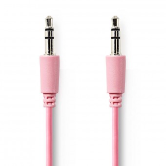 Stereo Audio kabel | 3.5 mm Hanstik | 3.5 mm Hanstik | Nikkelplateret | 1.00 m | Runde | Pink | Plastikpose