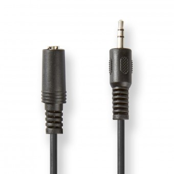 Stereo Audio kabel | 3.5 mm Hanstik | 3.5 mm Hunstik | Nikkelplateret | 5.00 m | Runde | Sort | Mærke