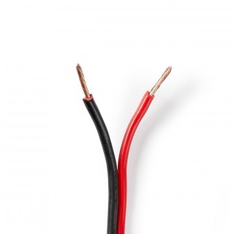 Højtaler Kabel | 2x 1.50 mm² | CCA | 15.0 m | Runde | PVC | Rød / Sort | Folie