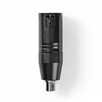 XLR adapter | XLR 3-Pin Han | RCA Hunstik | Nikkelplateret | Lige | Metal | Sort | 1 stk. | Plastikpose
