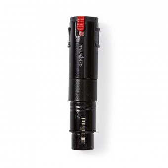 XLR adapter | XLR 3-Pin Han | 6.35 mm Hunstik | Nikkelplateret | Lige | Metal | Sort | 1 stk. | Plastikpose