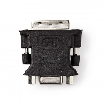 DVI-adapter | DVI-I 24+5-Pin Han | VGA Hun | Nikkelplateret | Lige | PVC | Sort | Box