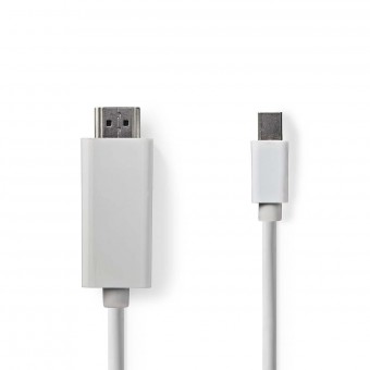 Mini DisplayPort kabel | DisplayPort 1.2 | Mini DisplayPort han | HDMI™ Stik | 21.6 Gbps | Nikkelplateret | 2.00 m | Runde | PVC | Hvid | Plastikpose