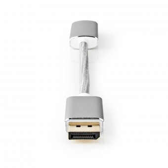 Displayport kabel | DisplayPort Han | HDMI ™ -udgang | 4K@60Hz | Guldplateret | 0.20 m | Runde | Flettet | Sølv | Cover Window Box
