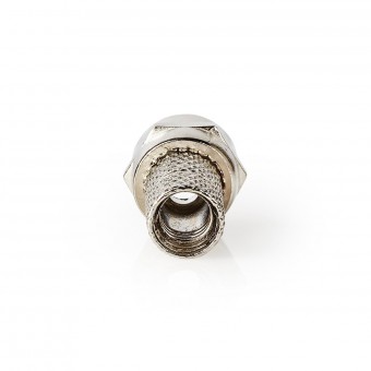 F-Connector | Lige | Han | Nikkelplateret | 75 Ohm | Slå til | Kabeldiameter: 5.0 mm | Zinc Alloy | Sølv | 25 stk. | Plastikpose