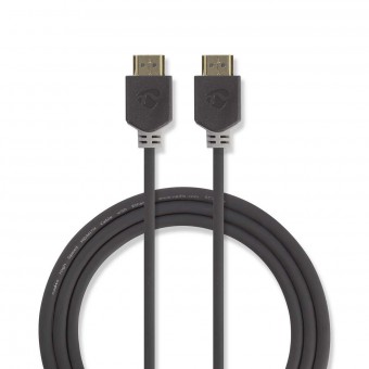 High Speed ​​HDMI ™ kabel med Ethernet | HDMI™ Stik | HDMI™ Stik | 4K@60Hz | 18 Gbps | 2.00 m | Runde | PVC | Anthracite | Plastikpose