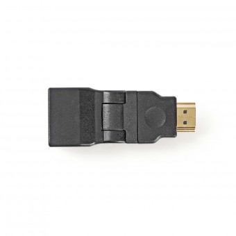 HDMI™ Adapter | HDMI™ Stik | HDMI™ Hun | Guldplateret | Swivel | ABS | Sort | 1 stk. | Plastikpose