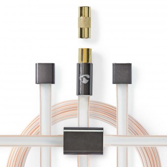 Coax Cable | IEC (Coax) Han | IEC (Coax) Han | Guldplateret | 50 Ohm | Uskærmet | 2.00 m | Fladt | PVC | Gun Metal Grå | Konvolut