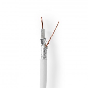 Coax Kabel På Rulle | 4G / LTE secure | 75 Ohm | Triple afskærmet | ECA | 50.0 m | Coax | PVC | Hvid | Gaveæske