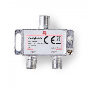 CATV Splitter | 5 - 1000 MHz | Tab af indsættelse: 4.2 dB | Antal output: 2 | 75 Ohm | Zinc
