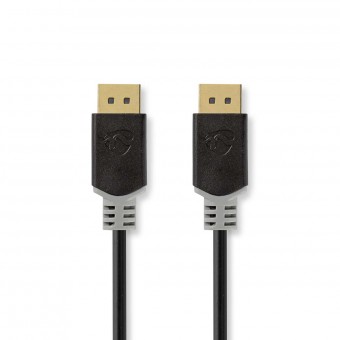 Displayport kabel | DisplayPort Han | DisplayPort Han | 8K@60Hz | Guldplateret | 1.00 m | Runde | PVC | Antracit | Box