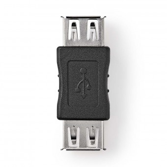 USB-A Adapter | USB 2.0 | USB-A Hun | USB-A Hun | 480 Mbps | Nikkelplateret | PVC | Sort | Box